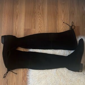 Stuart Weitzman Lowland Black Suede Knee High boots 7.5